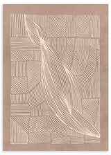 Cuadro abstracto con líneas irregulares sobre fondo marrón - kudeko.com