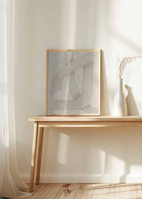 Cuadro abstracto con líneas beige entrelazadas. kudeko.com