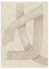 Cuadro abstracto con líneas beige entrelazadas. kudeko.com