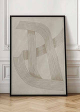 Cuadro abstracto con líneas beige entrelazadas. kudeko.com