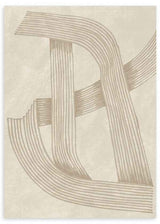 Cuadro abstracto con líneas beige entrelazadas. kudeko.com