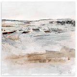 Cuadro cuadrado con paisaje abstracto en tonos beige, blanco roto, gris y óxido, con horizonte difuso y textura visual serena de estilo abstracto. Disponible en kudeko.com