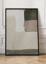Cuadro abstracto moderno en tonos neutros con formas geométricas - kudeko.com