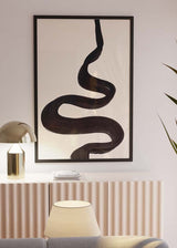 Cuadro minimalista y abstracto en negro y un ligero beige, estilo abstracto