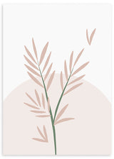 lámina decorativa de ilustración de flor nórdico y minimalista