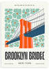 Cuadro Puente de Brooklyn, ilustración colorida. Una obra que te hará viajar a Nueva York para ver una de los puentes más icónicos del mundo