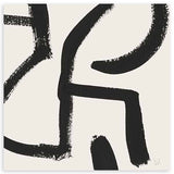 Cuadro cuadrado abstracto en blanco y negro con líneas curvas gruesas. Tienda kudeko.com