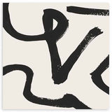 Cuadro cuadrado abstracto en blanco y negro con líneas curvas gruesas. Tienda kudeko.com