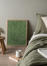 Minimalistisches Stillleben-Wandbild zum Frühstück verfügbar bei kudeko.com