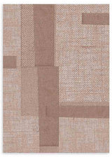 Wandbild mit überlagerten textilen Blöcken in Beige, Sand, Taupe und sanftem Braun, gleichmäßiger Bildwirkung und klarer geometrischer Gestaltung für eine ausgewogene Wanddekoration. Erhältlich auf kudeko.com