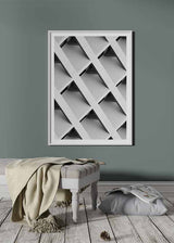 Decoración con cuadros, ideas - cuadro de fotografía de fachada edificio y ventanas en blanco y negro. Lámina decorativa.