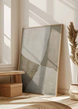Cuadro con formas abstractas orgánicas en tonos beige, crema, arena y taupe, con composición serena y estilo abstracto. Disponible en kudeko.com
