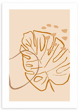 Cuadro de ilustración de rama y hojas sobre fondo beige. Un cuadro ideal para estilos nórdicos o escandinavos donde prima la sencillez y los notos neutros. Encuentra más cuadros y láminas de este estilo en nuestra colección de cuadros ilustración o cua...