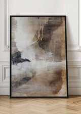 Cuadro abstracto con capas de texturas tonos terrosos - kudeko.com