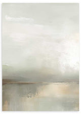 Cuadro de estilo abstracto en tonos verdes y grises, paisaje abstracto