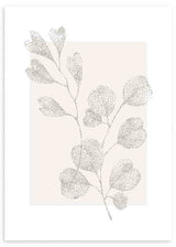 Cuadro floral en tonos beige, estilo nórdico.