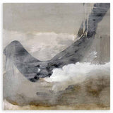 Cuadro cuadrado con formas abstractas fluidas en negro, gris, blanco y beige, composición envolvente de estilo abstracto. Disponible en kudeko.com