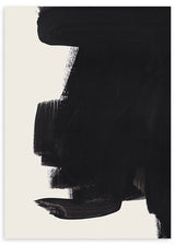 Cuadro minimalista y abstracto en negro y un ligero beige, estilo abstracto