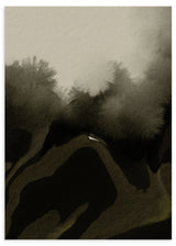 Lámina decorativa sin marco de estilo blanco_y_negro y orgánico, paisaje abstracto en sombras, modelo Paisaje de Sombra