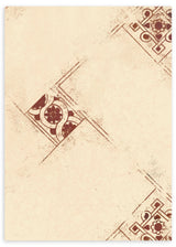Lámina decorativa sin marco de estilo minimalista y orgánico, patrón de azulejos mudéjar en tonos tierra, modelo Azulejos Mudéjar