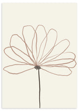 Lámina decorativa sin marco de estilo minimalista y orgánico, flor minimalista de línea continua, modelo Delicate Petals