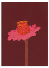 Lámina decorativa sin marco de estilo minimalista y orgánico, flor rosa minimalista, modelo Flor Nocturna