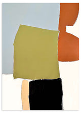 Lámina decorativa sin marco de estilo minimalista y orgánico, composición abstracta de bloques orgánicos, modelo Muted Abstract Forms