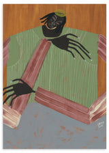 Lámina decorativa sin marco de estilo minimalista y orgánico, figura femenina abstracta e introspectiva, modelo No Place to Be