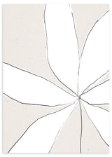 Lámina decorativa sin marco de estilo minimalista y orgánico, flor abstracta minimalista en tonos neutros, modelo Petal Symphony