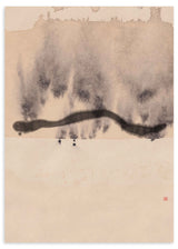Lámina decorativa sin marco de estilo minimalista y sereno, acuarela abstracta en tonos tierra suaves, modelo Misty Winter Path