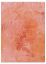 Lámina decorativa sin marco de estilo orgánico y abstracto, composición abstracta en tonos coral y rosa, modelo Bruma Terracota