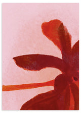 Lámina decorativa sin marco de estilo orgánico y abstracto, flor abstracta en tonos rojos y rosa, modelo Flor Encendida