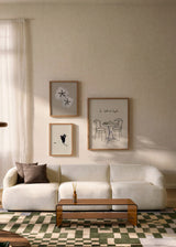 Mural decorativo de tres piezas de estilo minimalista y orgánico, mural botánico y de cigüeña minimalista, modelo Mural I - La vida es simple