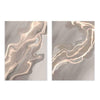 Conjunto de dos cuadros abstractos con diseño fluido en tonos beige. kudeko.com