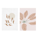 Conjunto de dos cuadros decorativos sin marco de estilo minimalista y abstracto, dúo floral abstracto en tonos suaves, modelo Two Combo - Dream Flower
