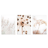 conjunto de tres cuadros de estilo floral y nórdico - kudeko