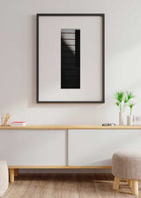 Decoración con cuadros, ideas - cuadro fotografía pared con líneas en blanco y negro. Lámina decorativa.