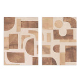 conjunto de láminas decorativas abstractoas y geométricas tonos maderas - kudeko