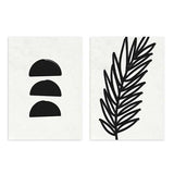 conjunto de cuadros abstractos y florales en blanco y negro, ilustraciones - kudeko