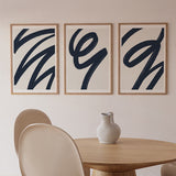 decoración con cuadros, ideas - conjunto de cuadros minimalistas y abstractos modernos - kudeko