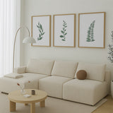 decoración con cuadros, ideas - conjunto de cuadros de flores verdes, ilustraciones de estilo decorativo nórdico - kudeko