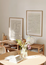 Conjunto de dos cuadros decorativos de estilo minimalista y abstracto, díptico abstracto minimalista en tonos neutros, modelo Two Combo - Soplo Otoñal