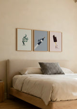Conjunto de tres cuadros decorativos de estilo minimalista y ilustración, trío surrealista vintage con escenas lúdicas, modelo Three Combo - Vintage Extravert
