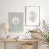 decoración con cuadros, ideas - conjunto de cuadros nórdicos de ilustraciones de algas marinas - kudeko