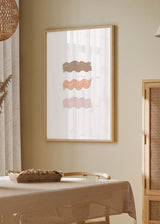 Decoración con cuadros, ideas - lámina decorativa abstracta y de estilo nórdico de tres líneas sobre fondo beige