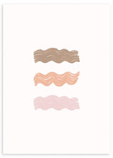 lámina decorativa abstracta y de estilo nórdico de tres líneas sobre fondo beige