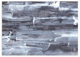 Tableau horizontal avec composition abstraite de formes superposées en gris, bleu gris, blanc et noir, texture douce et style contemporain équilibré pour décoration murale. Disponible sur kudeko.com