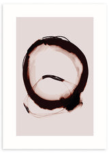 lámina decorativa de ilustración abstracta en tonos negros y rosa - kudeko