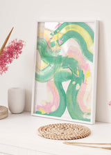 decoración con cuadros, ideas - lámina decorativa abstracta y colorida con efecto brocha