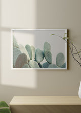 decoración con cuadros, ideas - lámina decorativa horizontal de cactus verde - kudeko
